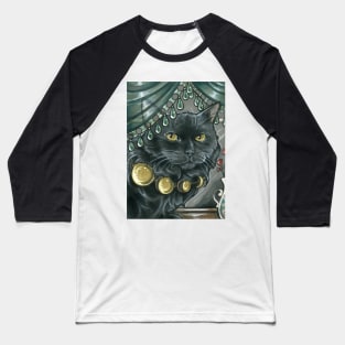 Black Cat - Moon Phases Necklace Baseball T-Shirt